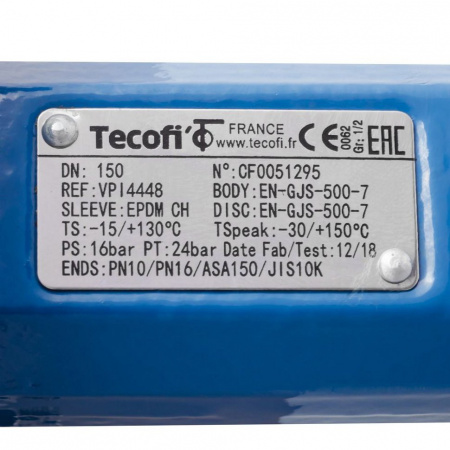 Затвор дисковый поворотный чугун VPI4448-02NI Ду 150 Ру16 Tecofi от компании Промышленное Снабжение®