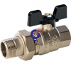 Кран шаровой STOUT полнопроходной с американкой ВР/НР 3/4", ручка бабочка