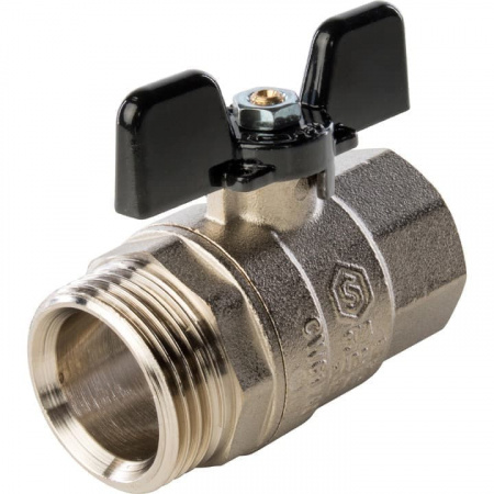 Кран шаровой STOUT полнопроходной с американкой ВР/НР 3/4", ручка бабочка от компании Промышленное Снабжение®